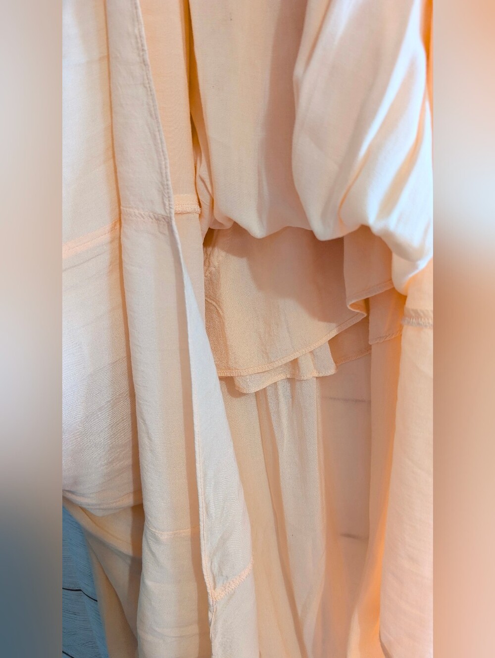 Talula Peach ๐ High-Low Light Flowy Lined Pleated Skirt Size SM - Picture 4 of 6